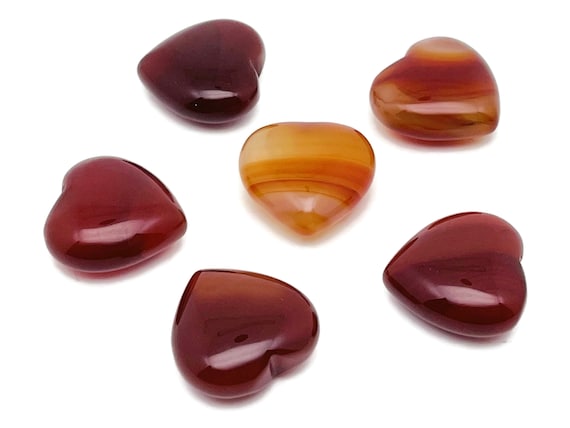 Carnelian Heart Gemstone - Gemstone Crystal Heart - Carnelian Gemstone - Heart Shaped Charm - Crystal Healing – 2.5cm - HE1139