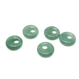 Pedra preciosa de aventurina Pi Stone - Cristal Donut Pi Stone - Pi Stone - Brincos de cristal - Joia com pingente de segurança da sorte - 18 mm - DO1032