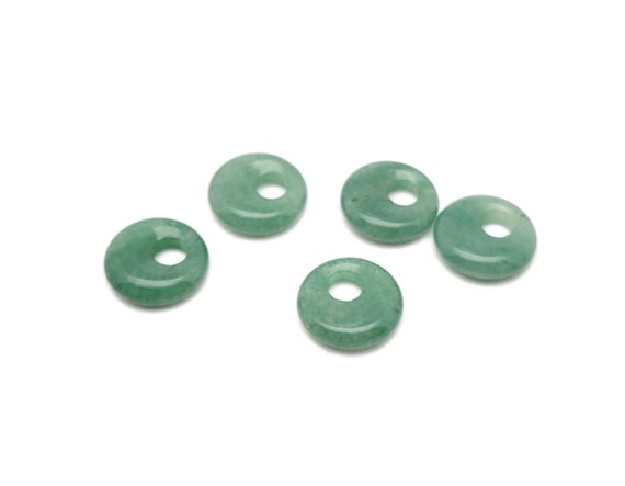 Aventurine Gemstone Pi Stone - Crystal Donut Pi Stone - Pi Stone -Crystal Earrings - Lucky Safety Pendant Jewelry - 18mm - DO1032