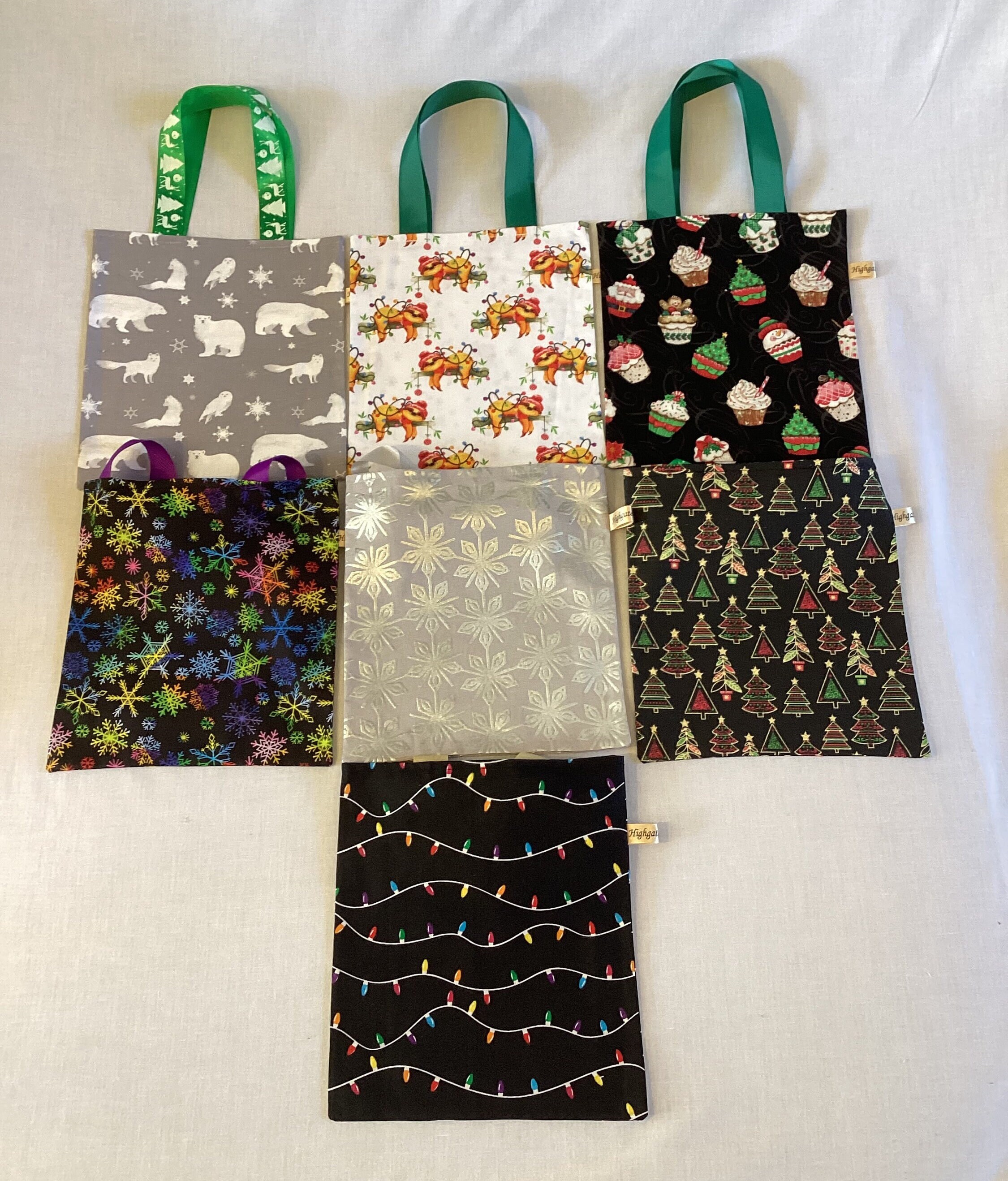 Christmas Fabric Gift Bags Ecofriendly, Reusable Fabric Gift Bags
