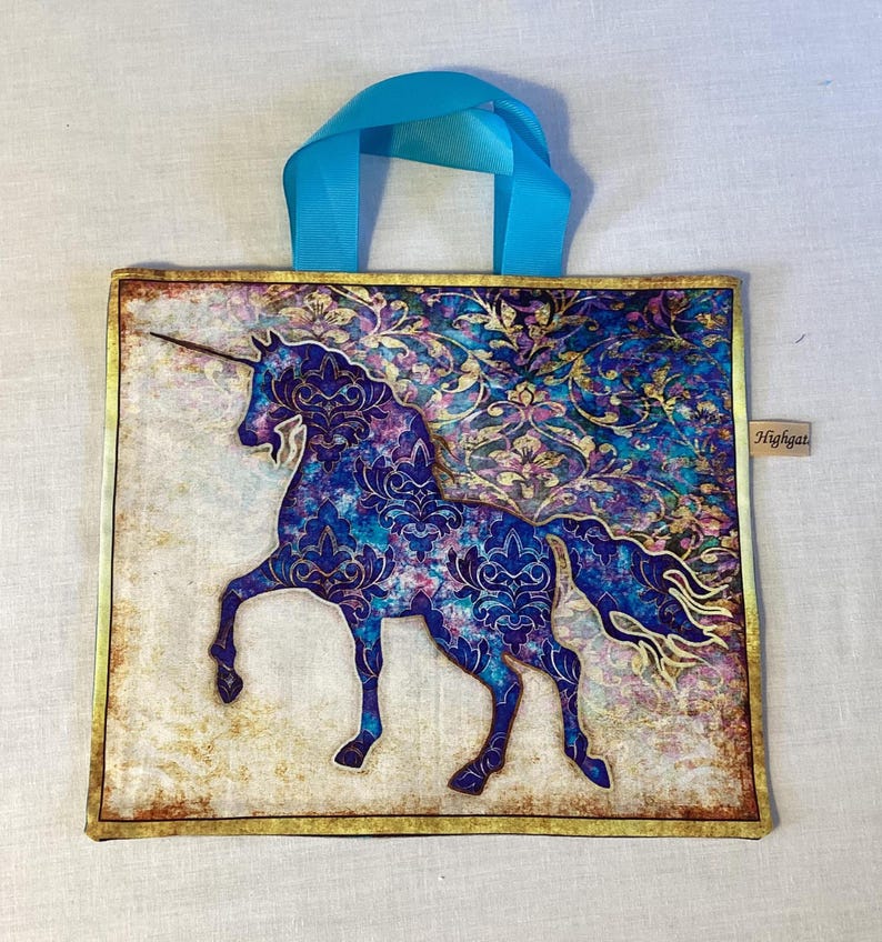 Handmade Unicorn Gift Bags, Eco-friendly, reusable fabric bags with handles, Birthday gifts, Storage bags, unicorn bags, Handmade in the UK. Unicorn G