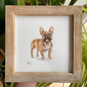 French Bulldog Watercolour Painting | Frenchie Framed Art | Handmade