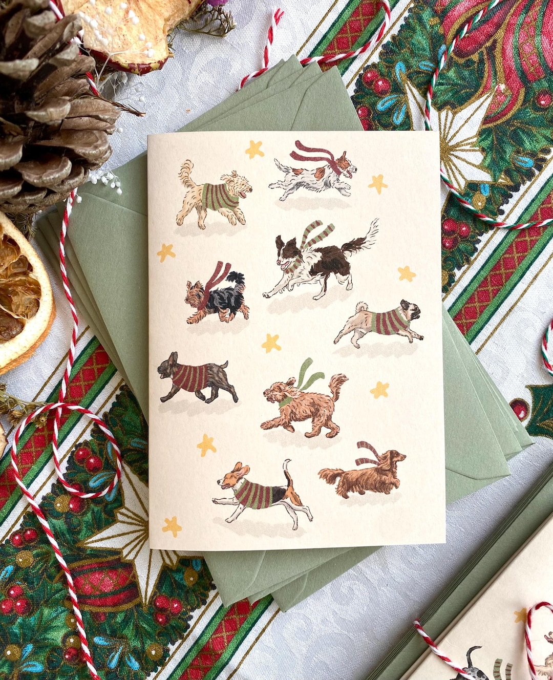 Dog Christmas Card Pack | Handmade | Dogs in Festive Jumpers - Etsy UK