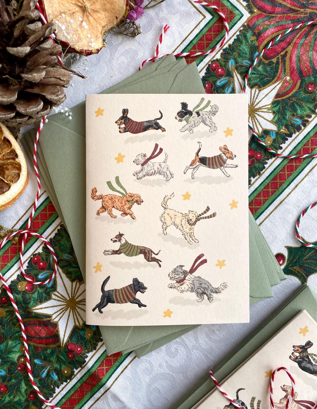 Dog Christmas Cards Pack | Dogs in Festive Jumpers | Handmade - Etsy UK