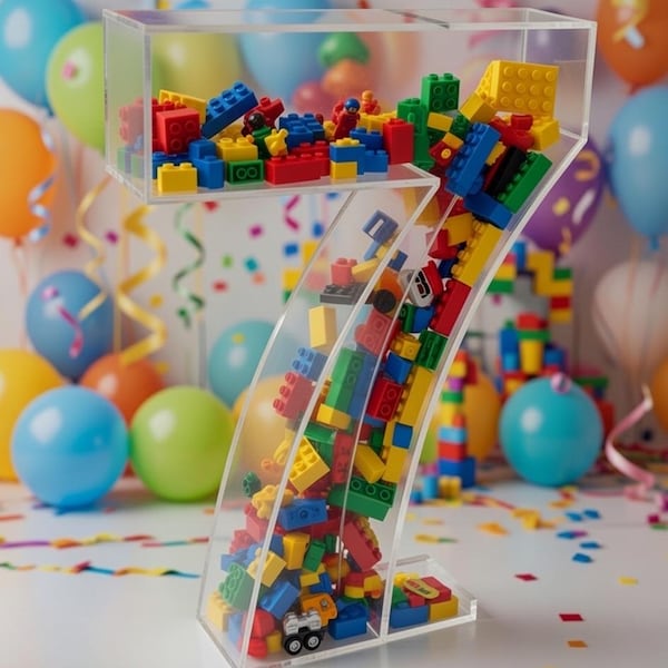Número acrílico rellenable - Decoración personalizada (12 pulgadas)