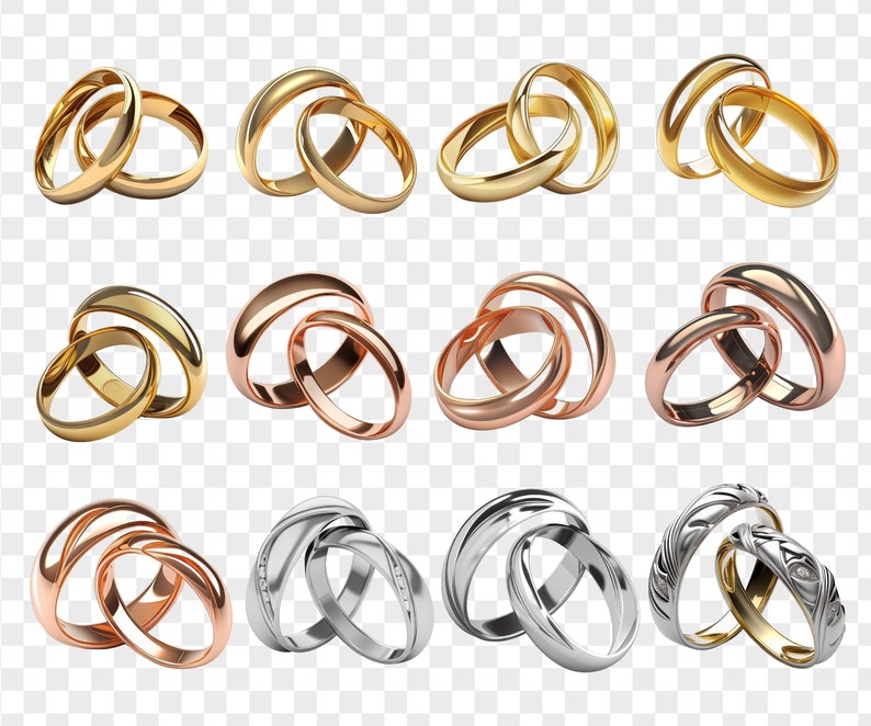 Wedding Rings Clipart Gold Rings PNG Wedding Sublimation - Etsy