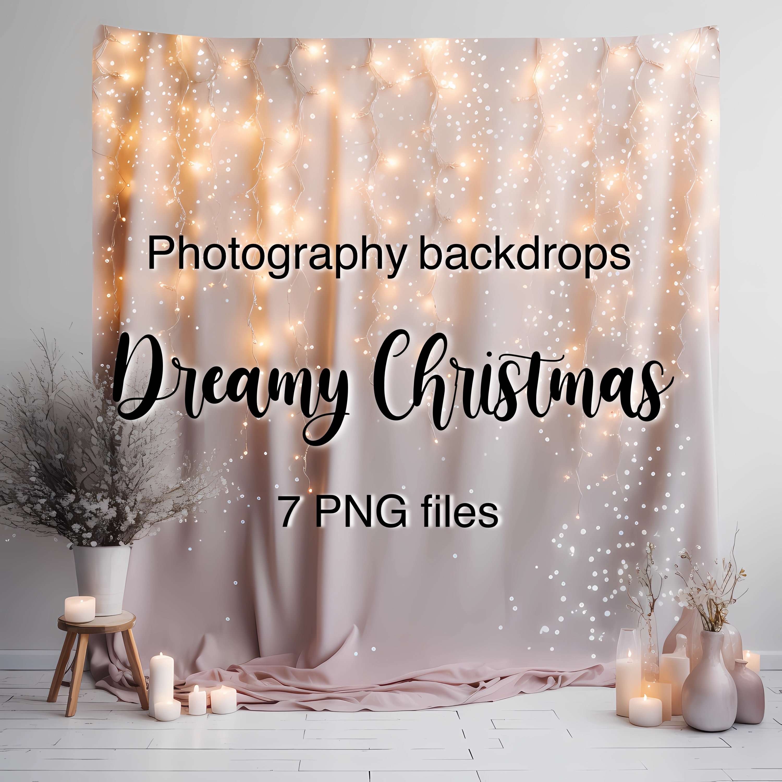 Christmas Digital Backdrop Photography, Dreamy Christmas Background ...