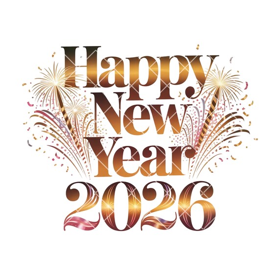 Happy New Year 2026 Clipart, New Year PNG, Hello 2026, New Year