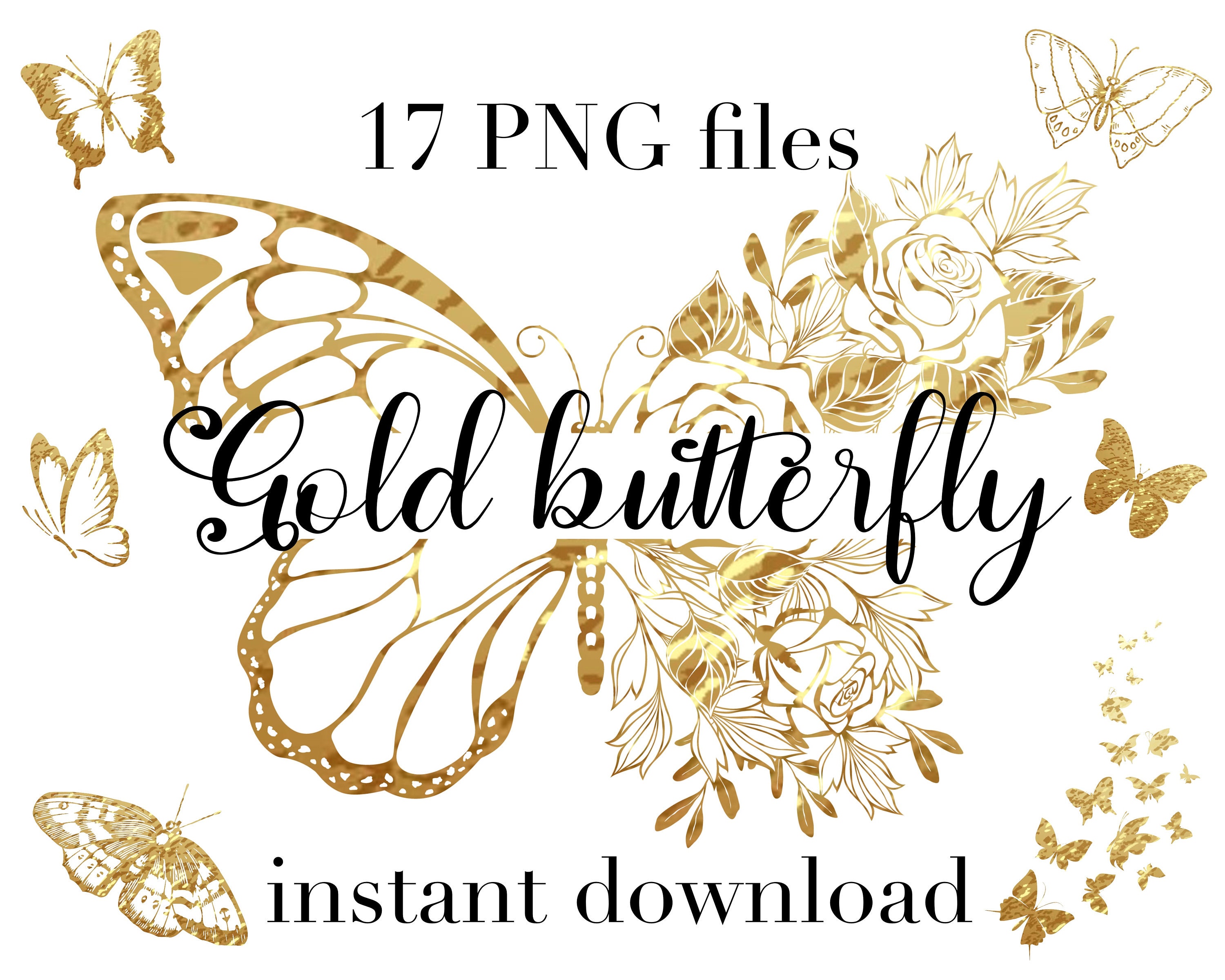12 Pack Mixed Size Foiled Butterflies / Cake Decoration, Cake Topper,  Cupcake, Gold, Rose Gold, Silver, Butterfly, Wall Decor, Party, Home, 