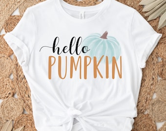 Hello pumpkin sublimation PNG, Pumpkin PNG, Fall sublimation design, Autumn sublimation, Thanksgiving, Halloween, Blue pumpkin, Watercolor