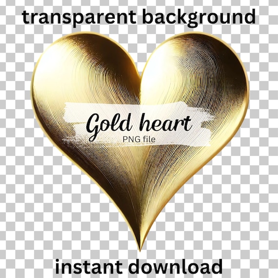 Corazón Dorado Brillante Clipart