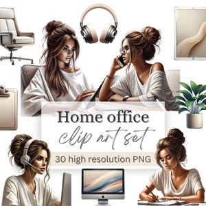 Aesthetic Girl Boss, Fashion Girl Clipart, Home Office Clipart, Digital Planner Sticker, Aesthetic Scrapbooking, Girl Boss clipart