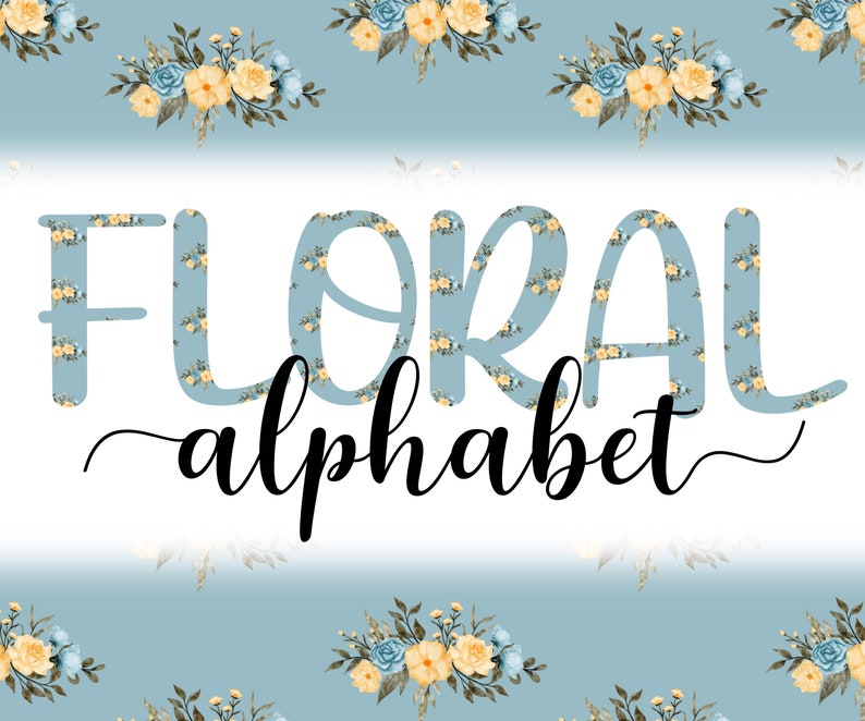Floral Alphabet PNG Floral Alphabet Clipart Flower Letters - Etsy