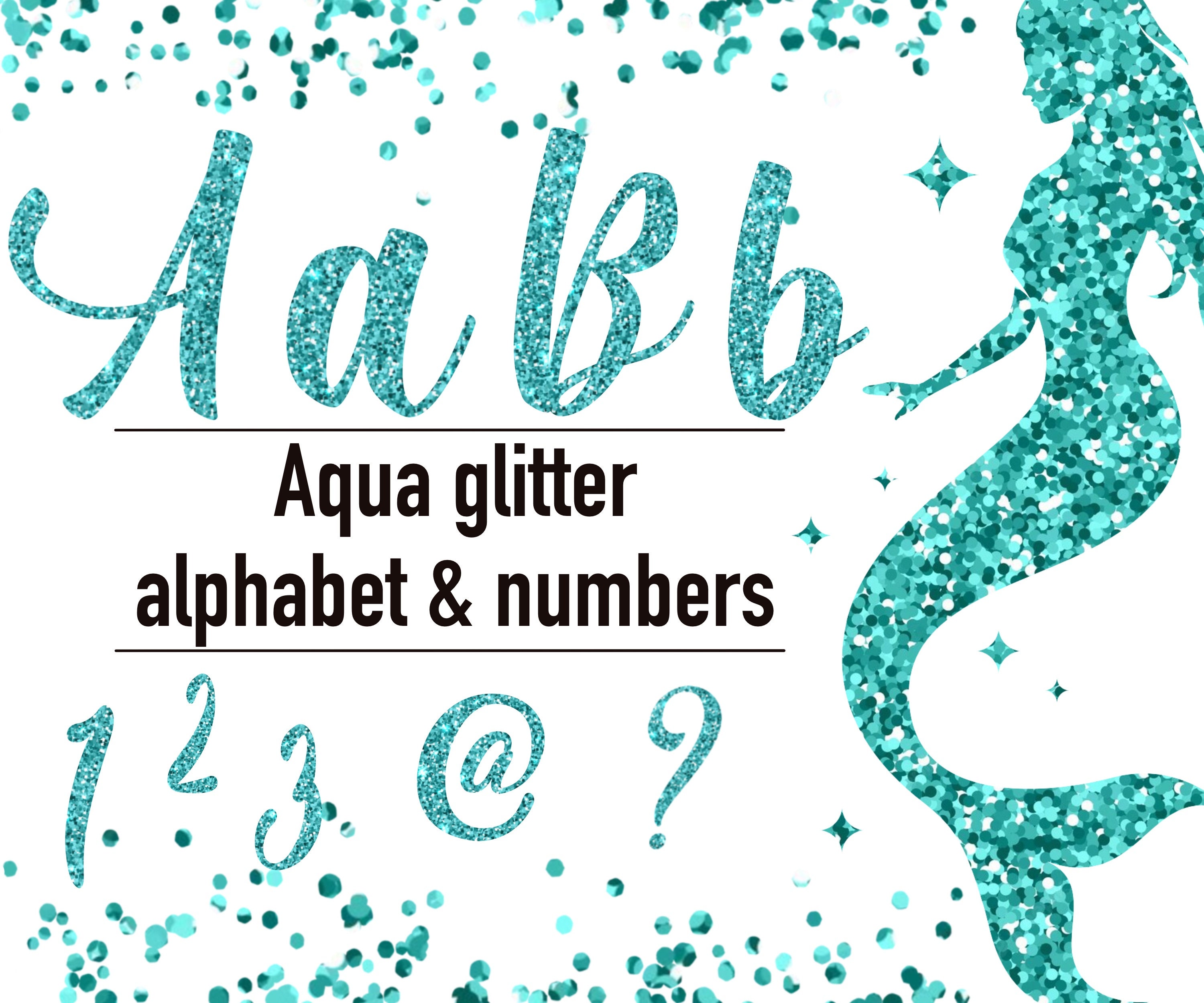 Glitter Alphabet PNG Aqua Glitter Alphabet Glitter Letters - Etsy