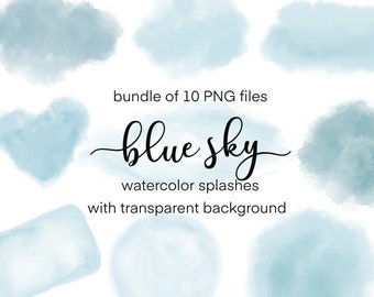 Blue brush strokes, Watercolor Splash Clipart, Logo background, Watercolor backdrop, Watercolor Splotch, Splatter PNG, Photo overlay