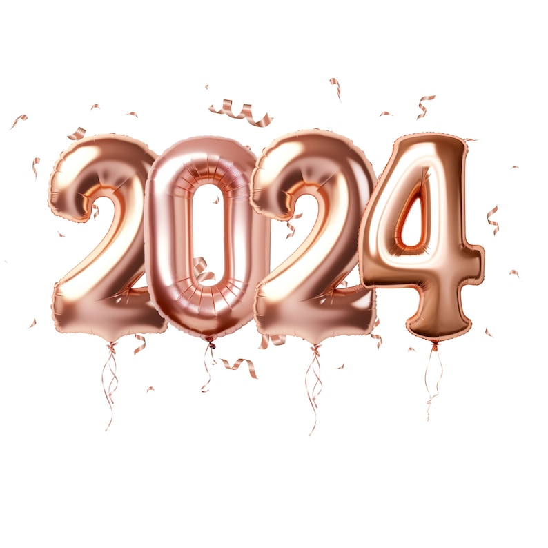 2024 Clipart, Happy New Year Clipart, New Year 2024, Instant Download ...