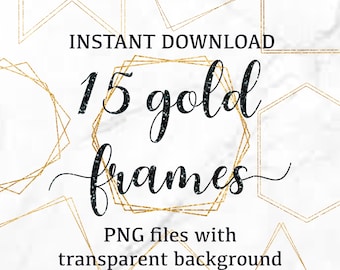 Può includere: Un download digitale di 15 cornici dorate con glitter e sfondi trasparenti.  DOWNLOAD IMMEDIATO. File PNG con sfondo trasparente.