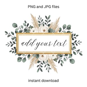 Botanical frame, Greenery gold frame PNG, Eucalyptus frame PNG, Botanical clipart, Floral frame, Watercolor eucalyptus design element