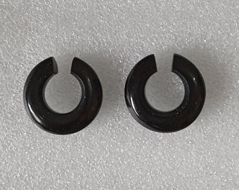 Tapones de aro de túnel orgánicos únicos, tapones de aros de oreja de túnel de ónix negro, tapones colgantes de oreja de aros, tapones de aros de piedra, colgadores de aro,