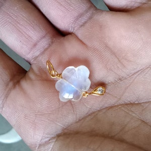 Blue Flashy Natural Rainbow Moonstone Cloud ,CZ Studded Clouds, Cloud Moonstone, 14k Gold Clouds, Moonstone Cloud Pendants, Gemstone Clouds
