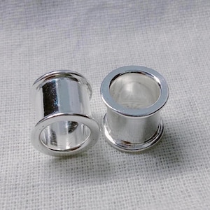 Sterling Silver Saddle Plug Earrings: Handmade Gauges, Nickel-Free Tunnels