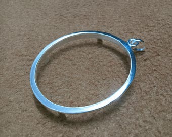 Sterling Silver Round Bezel Setting: Coin Pendant Tray, Jewelry Making