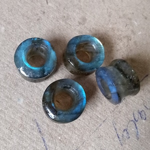 Real Labradorite Double Side Flared Side Tunnel Earplugs, Stone Gauges Plugs Earrings, Earlobe Earrings,Convex Plugs,Body Jewelry Gages,