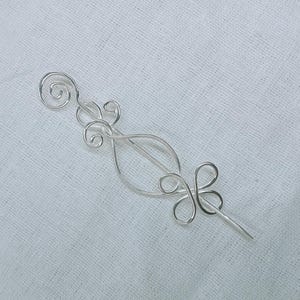 925 Sterling Silver Wire Handmade Safety Pin Brooches, Silver Pin Brooches, Celtic Scarf Pin, Silver Hair Stick Pin, Scarf Brooch, Shawl Pin