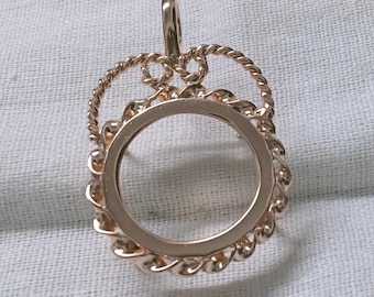 Handmade Copper Coin Bezel: Unique Pendant Frame Setting