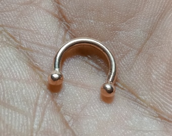 16G Rose Gold Copper Horseshoe Ring, Septum, Lip, Ear Piercing