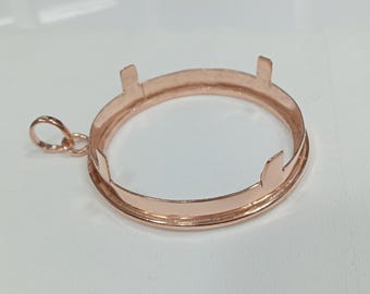 Copper Coin Bezel Pendant Tray, Round Penny Charm