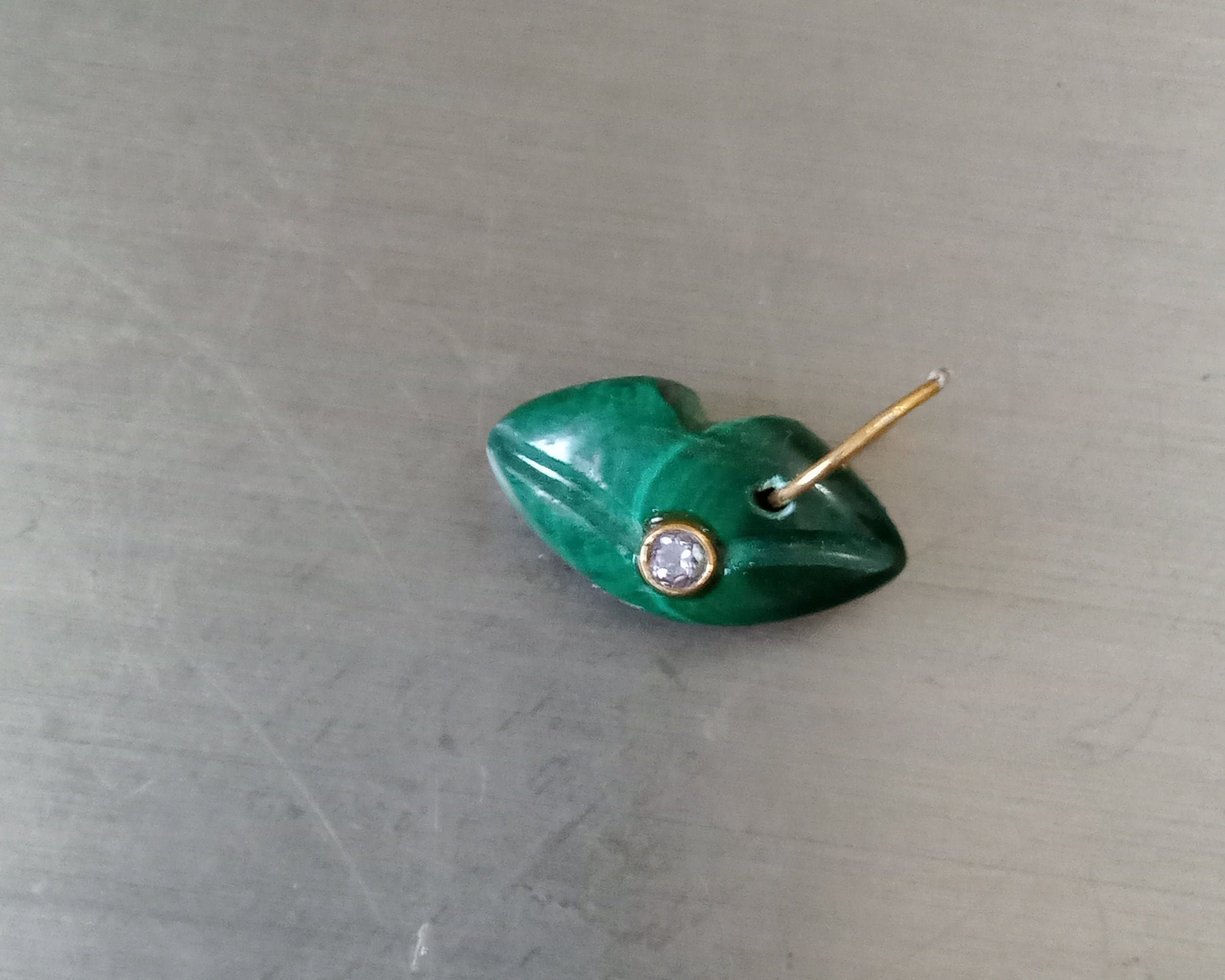Natural Malachite Carving Lips,Gemstone Lips,14k Gold Malachite Lips,C.Z. Lips Jewelry,Lips For Jewelry Making,Lips Charms Pendants, Lip