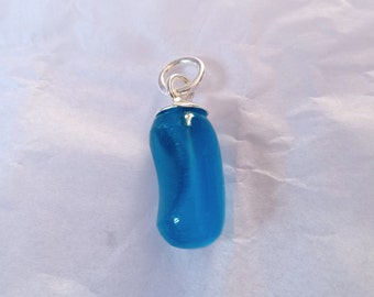 Sterling Silber Jelly Bean Anhänger: Hand gebogener Resin Anhänger