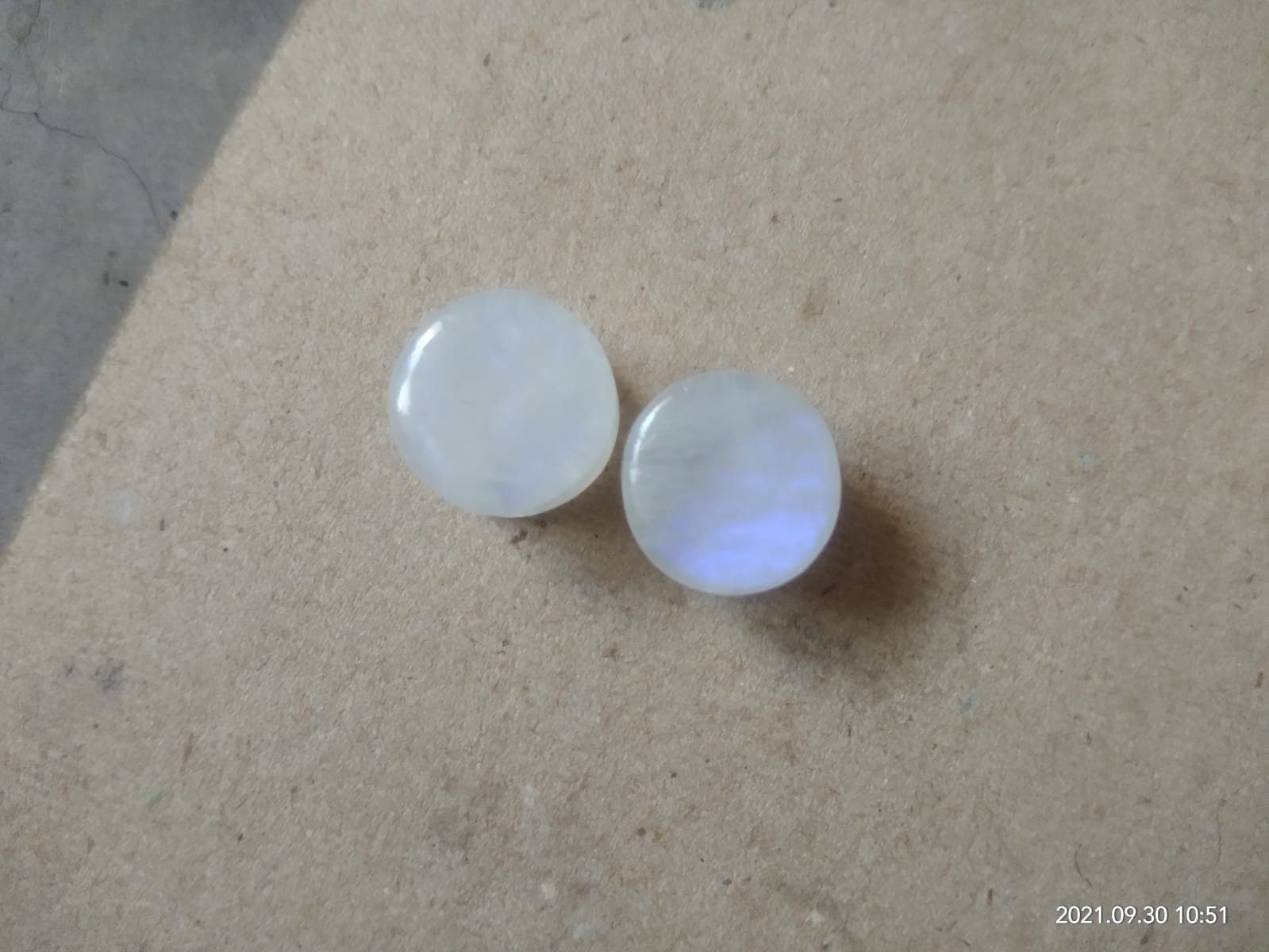 Cabochon In Pietra Di Luna Retro Piatto Calibrato Sciolto Blu Appariscente Poter - Foto 11