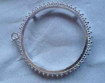 Sterling Silver Antique Bezel Cup: Coin Pendant Blank