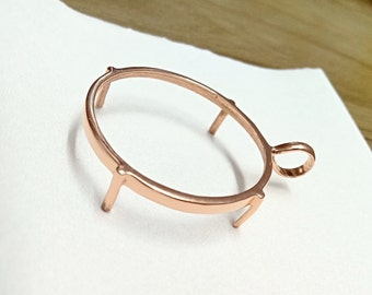 Rose Gold Sterling Silver Coin Bezel: Round Pendant Holder
