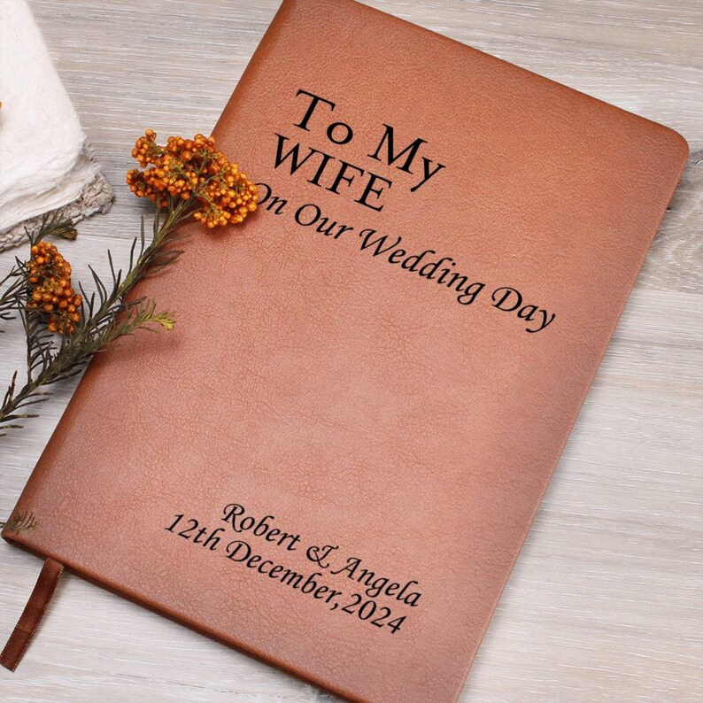 Personalized Wedding Vow Leather Journal His Vows Wedding Letter