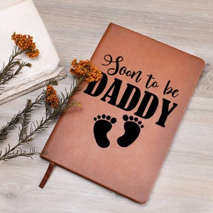 Regalo del día del padre para un futuro papá, regalo para un futuro papá, diario de cuero vegano, regalo del día del padre para una futura esposa embarazada