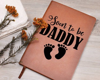 Cadeau fête des pères pour futur papa, futur papa, journal en cuir végétalien, cadeau fête des pères enceinte pour mari, futur papa