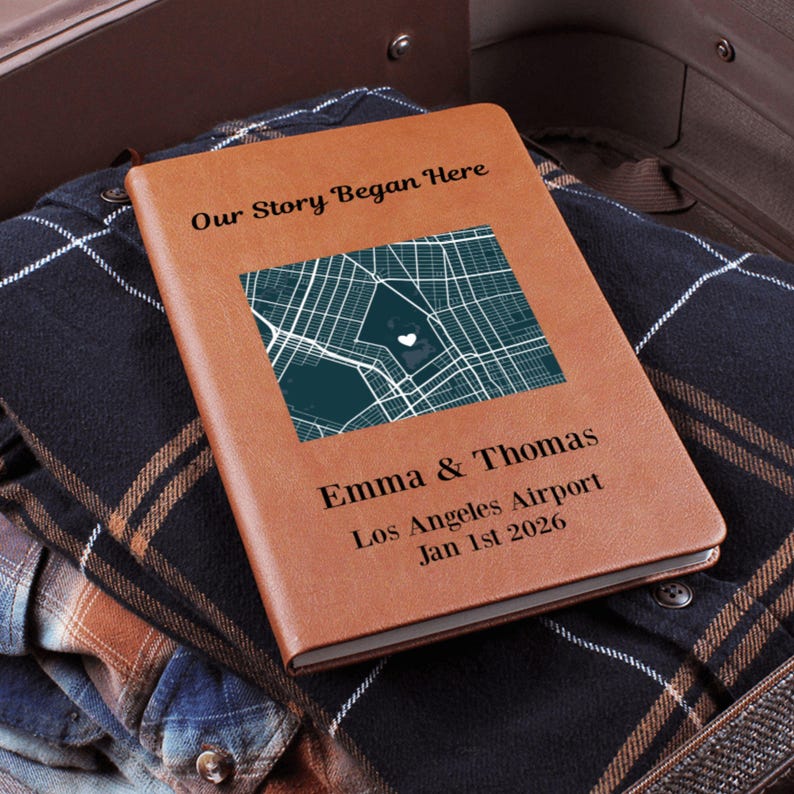 Personalized Couple Map Journal - Where We Met, Where It All Began, Our ...