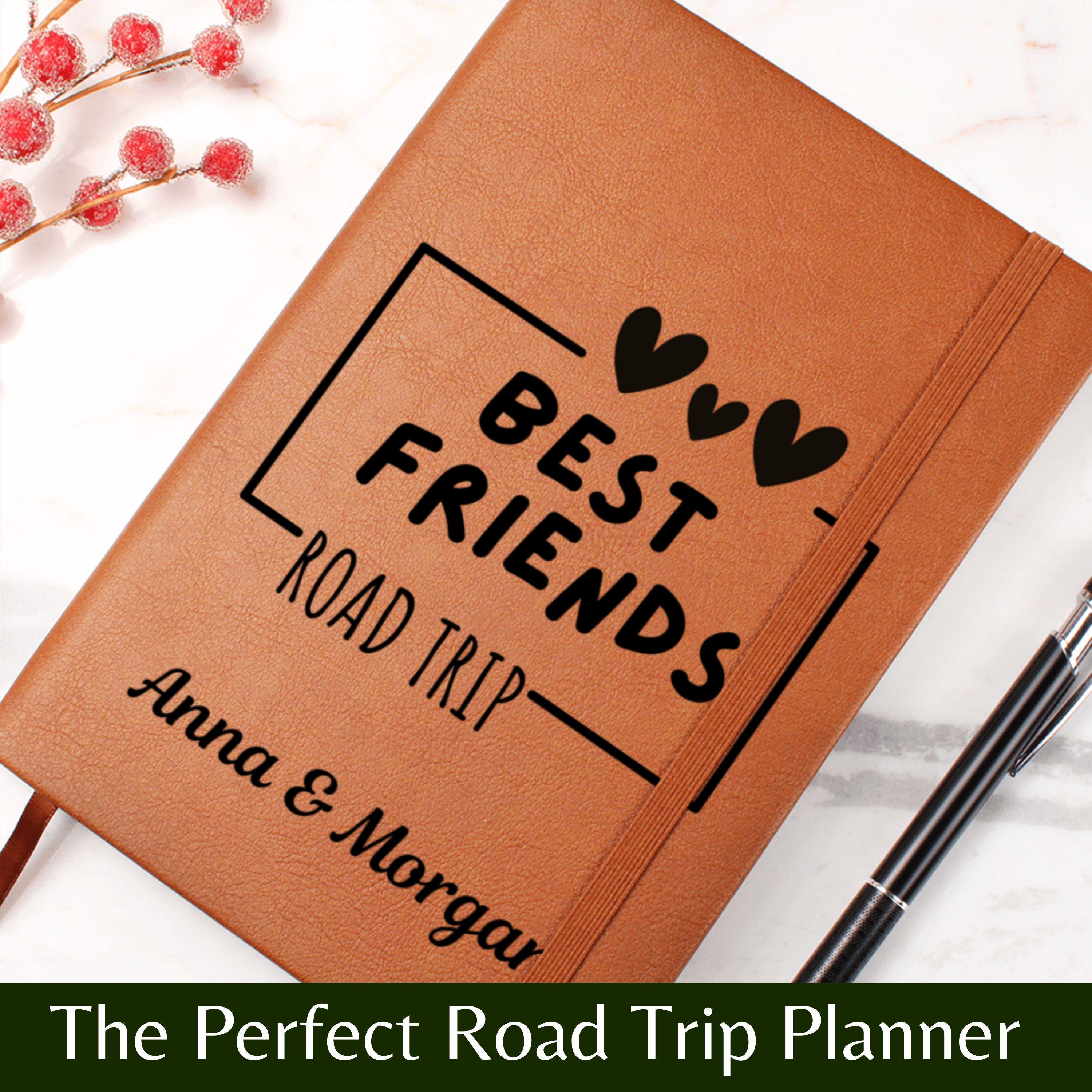 Personalized Best Friends Road Trip Leather Journal Custom Travel Diary ...