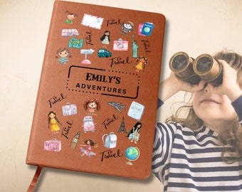 Kids Travel Journal For Girls | Travel Journal For Kids | Personalized Travel Journal | Vacation Journal | Kids Journal Camping Gift Girls