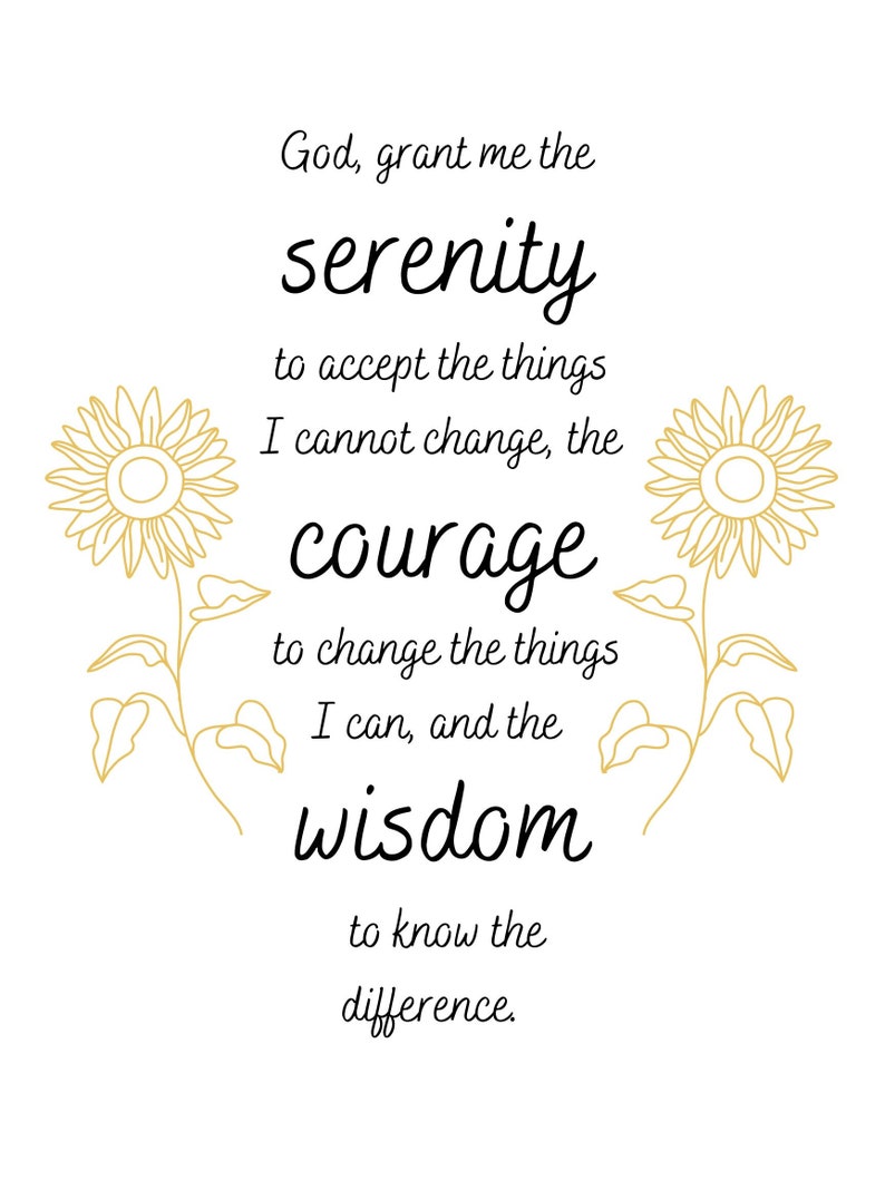 Printable Serenity Prayer Poster, Wall Decor, Prayer Print, Prayer Wall ...