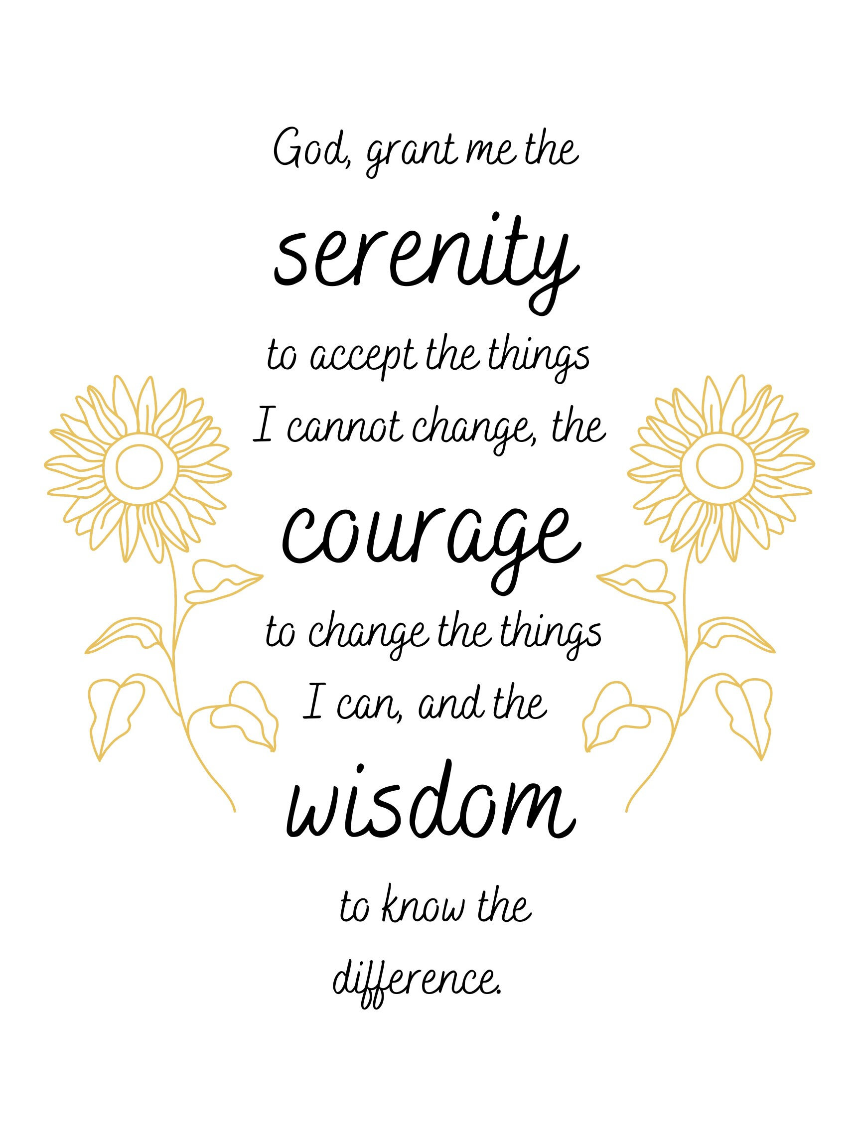 Printable Serenity Prayer Poster Wall Decor Prayer Print Prayer Wall Printable Serenity Prayer Poster Wall Decor Prayer Print Prayer Wall