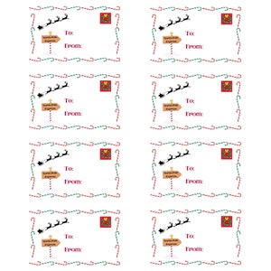 Druckbare Nordpol Express Geschenkanhänger, Geschenketiketten, Geschenkaufkleber, Weihnachtsaufkleber, Weihnachtsgeschenkanhänger, Weihnachtsetiketten