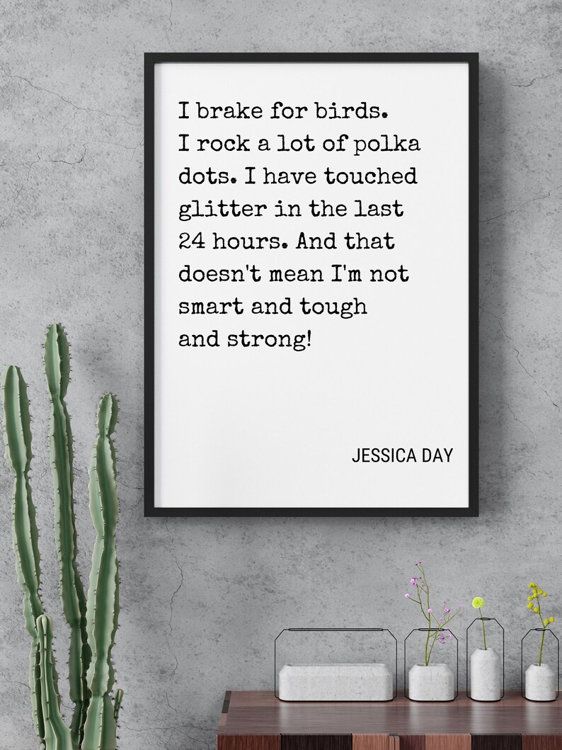 Printable Jessica Day New Girl Poster, Inspirational Poster, Minimalist