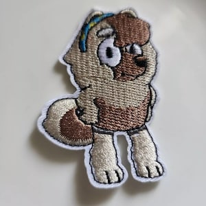 1pce Cartoon Puppy's Bluey's Friends Iron On Embroidery Patch 6.5x4cm