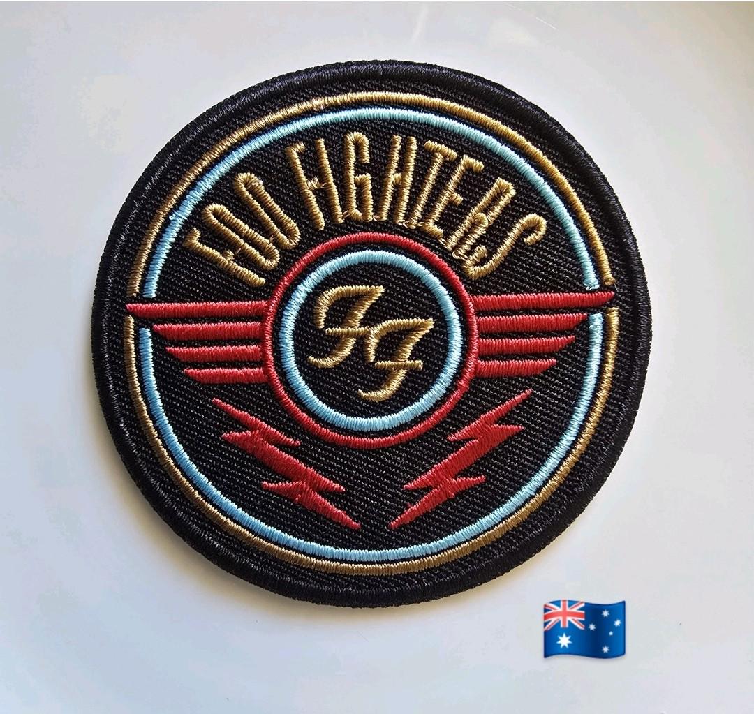 Patch à Repasser Foo Fighters - Logo Rond Tissé - Bord Surjeté - Licence Officielle - 90 Mm