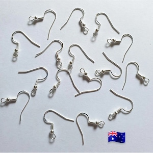 20pcs 925 Sterling Silver DIY Earring Hook Wires Findings 20mm Length.