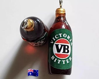 2pcs Beer Bottle Charms Pendants Earrings 35x10mm DIY Jewellery